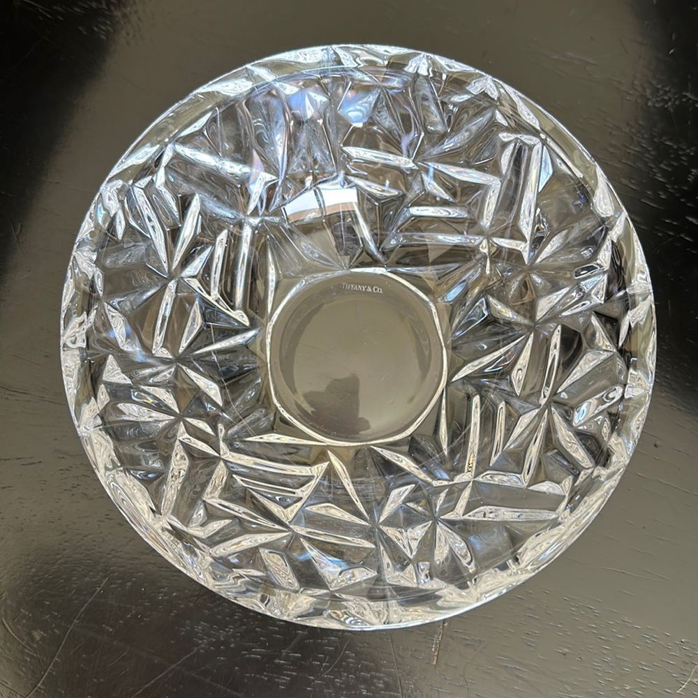 Tiffany rock cut 6” candy bowl